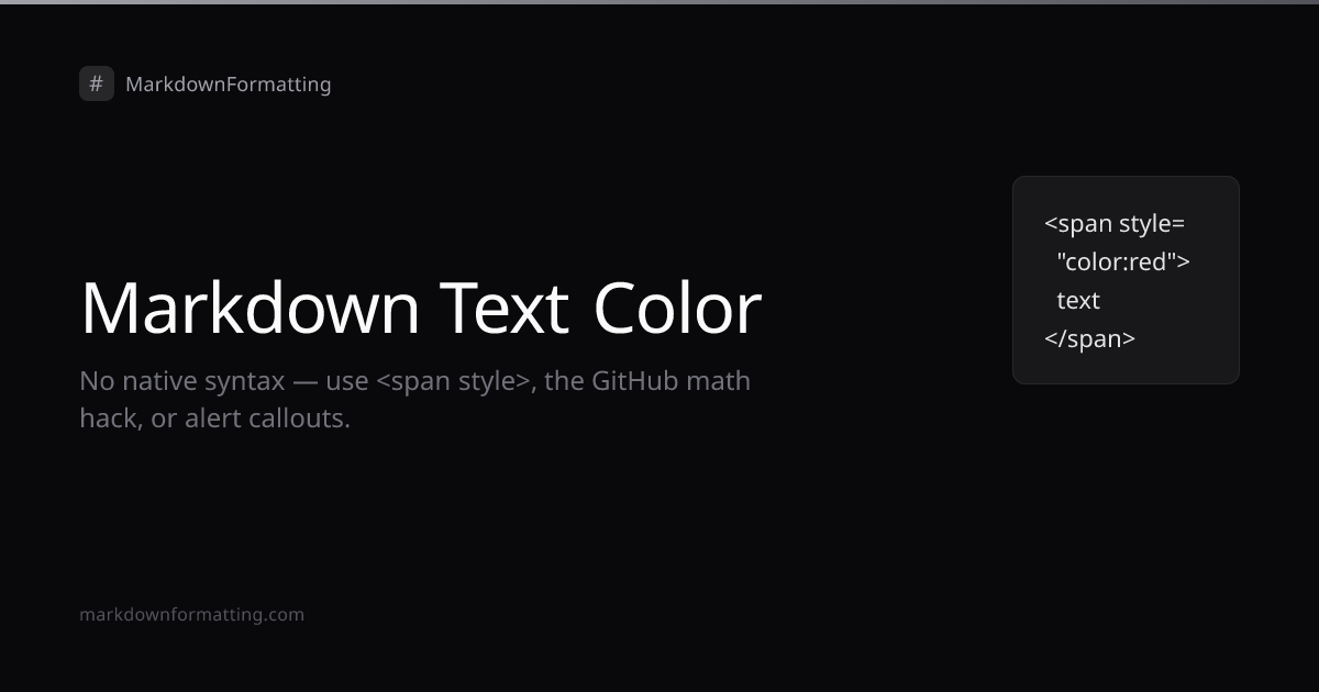 Markdown Text Color - How to Color Text in Markdown