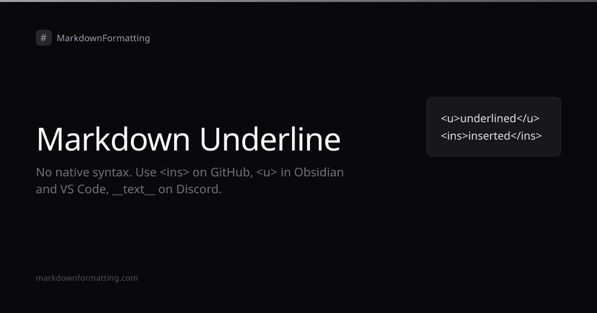 Markdown Underline - How to Underline Text (with Examples)